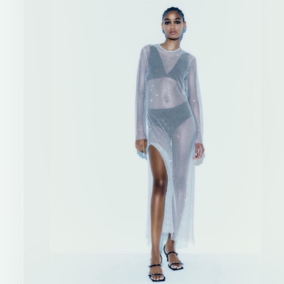 Zara Rhinestone Mesh Dress - radharamanexports.com Zara Rhinestone Mesh Dress - radharamanexports.com
